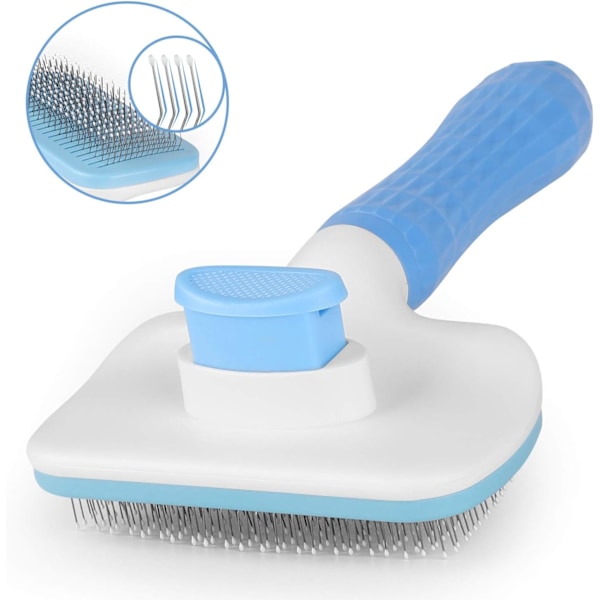 Self Cleaning Slicker Brush,Dog Brush & Cat Brush with Massage Particles,Removes Loose hair & Tangles,Skin Friendly & Promote Circulation