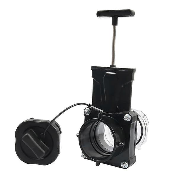 Husbil avloppsventil, avstängningsventil med läckagesäker kåpa, vridbar avloppsslangventil, passar för 3\" avloppsrör husbilstillbehör
