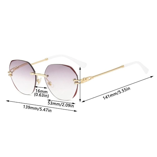 +2.00~+4.0 Diopter Lesebrille Randlose Presbyopiebrille Whi White Strength 2.50-Strength 2.50