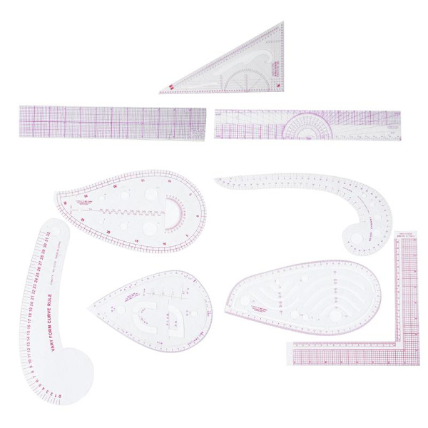 9-piece Sewing Ruler Set Multifunctional Curve Ruler Tailor Measuring Accessories 0.2