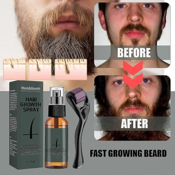 1/2/3st Män Skäggväxt Roller Kit Män Skäggväxtolja Närande Förstärkare-30ml TW 2pcs