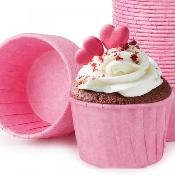 Papir Muffinforme, 150 Stykker Mini Cupcakeforme til Bryllup, Fødselsdag, Fest, Engangsbageforme i Pink style1158
