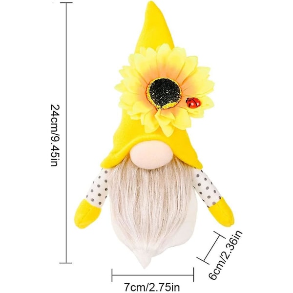 Bee Sunflower Doll Decor, Auringonkukka , Bumble Bee Festival Pehmo, Käsintehty Faceless Pehmo Nukke, Honey Bee, Kasvoton Pehmonukke
