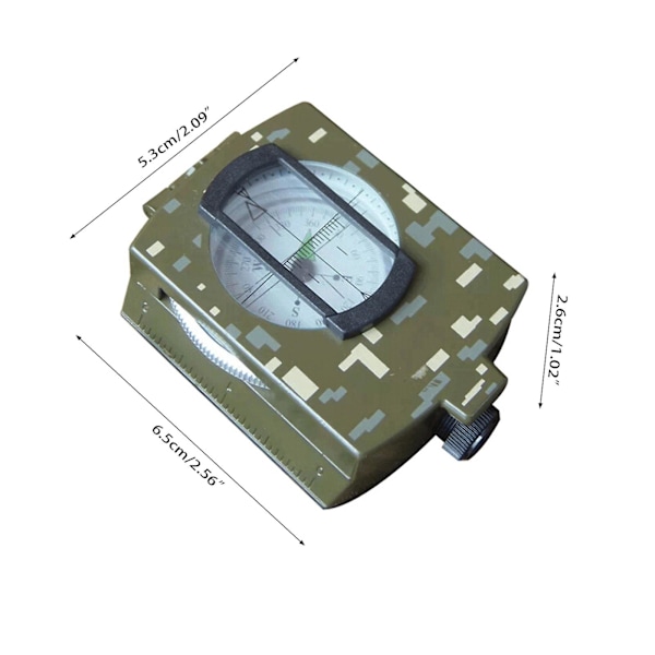 Överlevnadskompass med lins och snöre, stöttålig, nödbelysning, för utomhuscamping, expeditioner och kartläsning