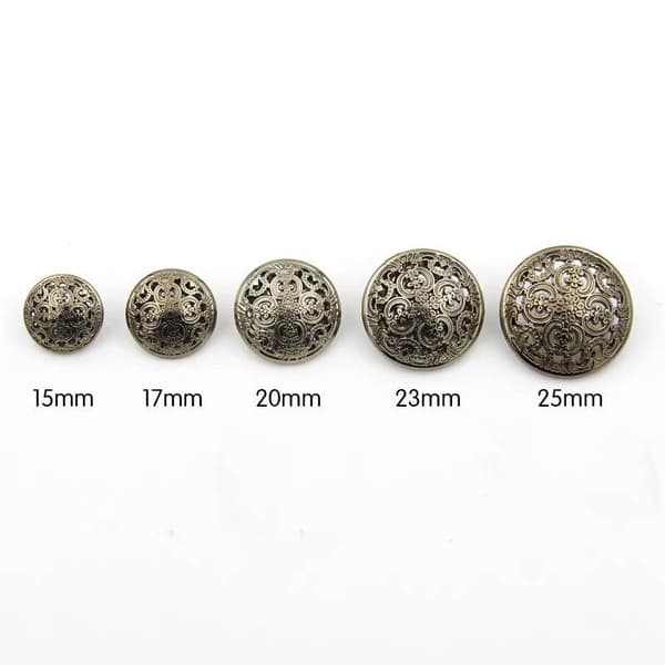 10 stk (gull, 20 mm) Klesknapp - Retro søm med hule knapper{EE}