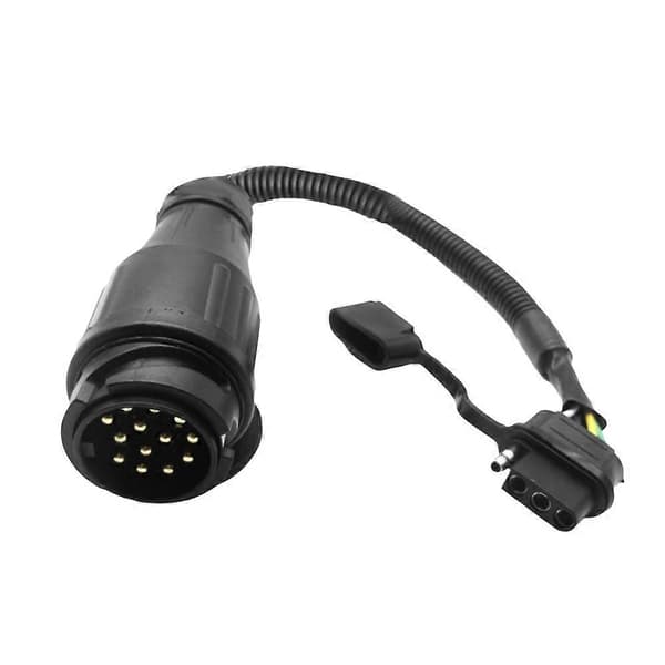 Trailerkonverteringsstik Trailerstikadapter EU 13-vejs rund til US 4-vejs stik til autocamper