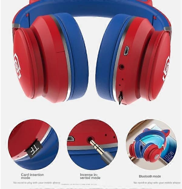 Vikbart Bluetooth-headset med huvudband Bluetooth 5.0 Trådlöst headset Green Blue