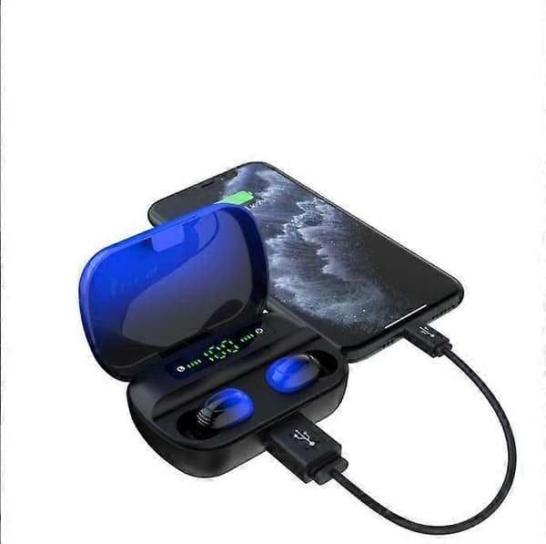 Trådløst bluetooth headset 5.0 sports bluetooth headset støjreduktion in-ear trådløst headset digitalt display