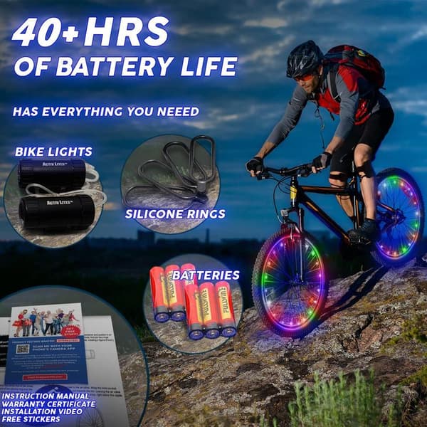 2-pak LED-belysning til cykelhjul, LED-hjul