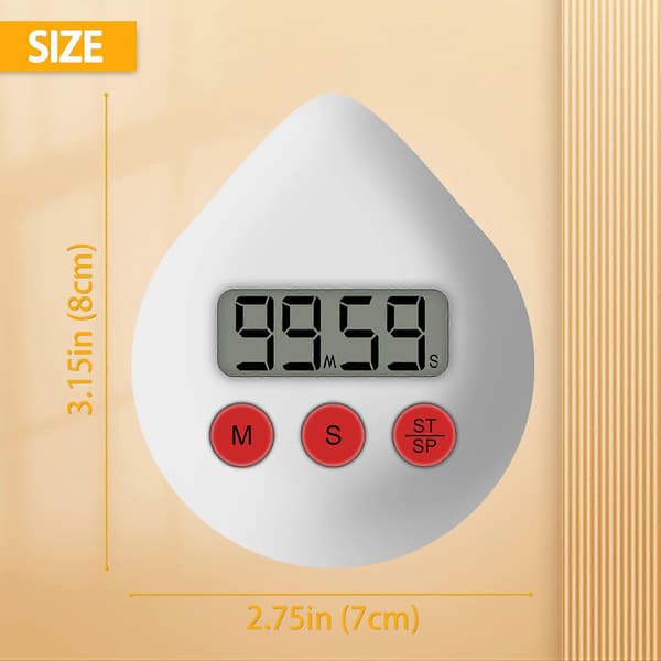 Digitalt ur timer temperatur fugtighed visuel nedtællingstimer vægur hvid White