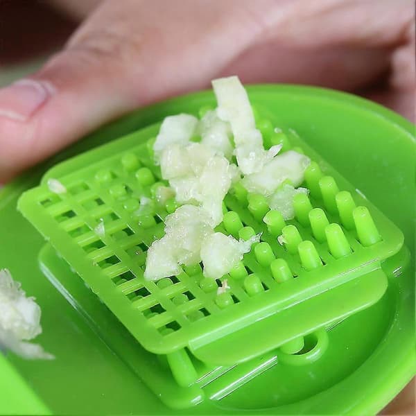 Multifunktionell vitlökshackare 7,2 cm grön ABS+rostfritt stål