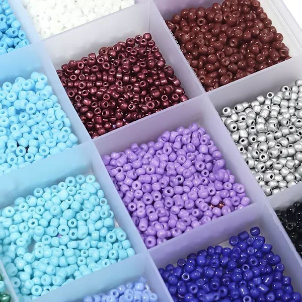 DIY - Perleæske - Seed beads - 4mm - 4800st - Smykkefremstilling