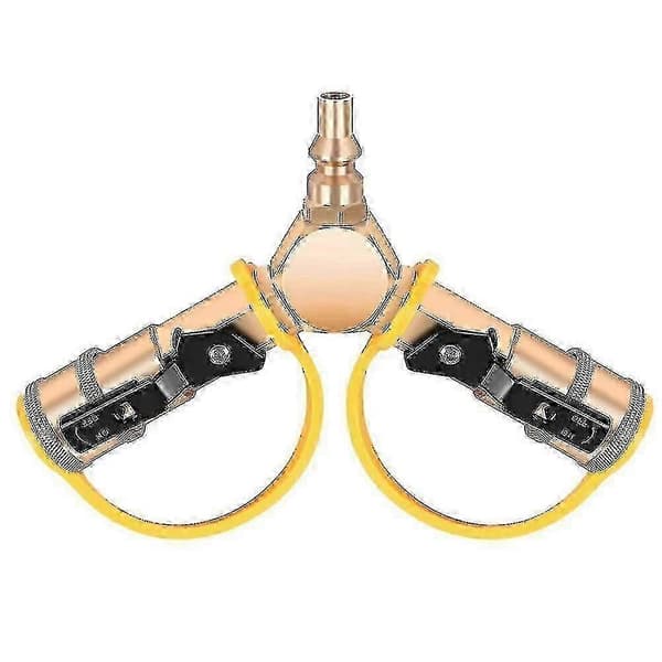 1/4 tommer autocamper propan hurtigforbindelse Y-splitter adapter med afspærringsventil fuld flow stik 2-vejs LP gas