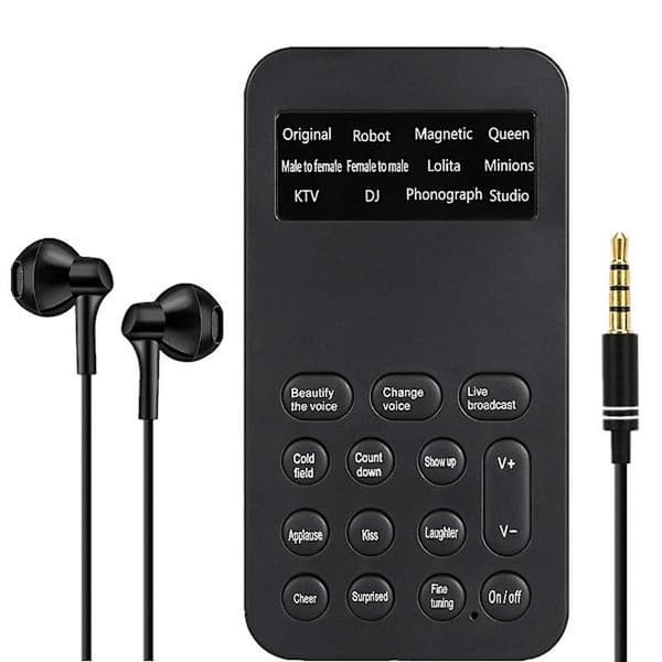Stemmeskifter Håndholdt Mikrofon Stemmeskifter med Lyd Multifunktionel Effektmaskine til Telefon/PS4 (S9)