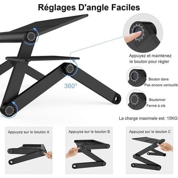 Artizlee Fällbart Laptopbord för Sängen 360° Stöd
