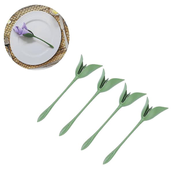 Servietholdere 4-pak Blomsterform Plastik Servietstativ til Hotel Restaurant Bryllupsbordarrangement