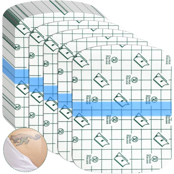 100 st genomskinliga stretchiga vattentäta andningsbara självhäftande bandage för dusch, badtillbehör, simning (4" x 5")