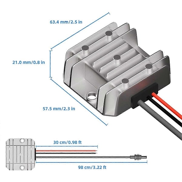 For Starlink Mini Step Up Strømkabel 12V/24V til 30V 3.5A Konverter med DC Strømforsyningskabel DC St