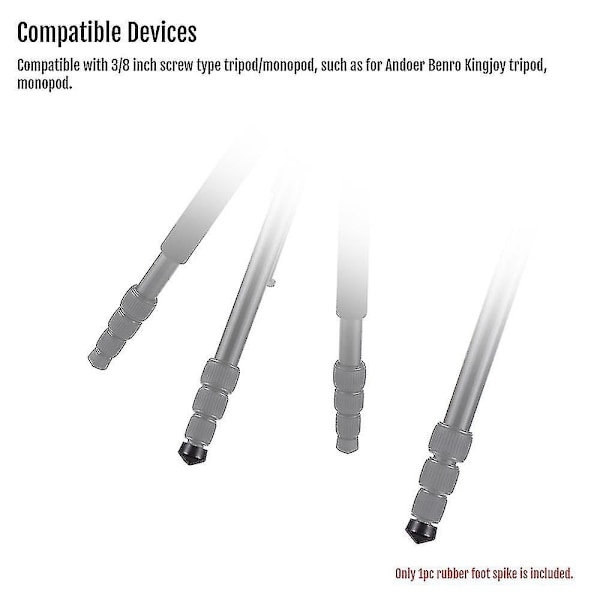 Anti-slip 3/8 tommer Tr Monopod Gummifod til Benro Gitzo Manfr Tr Monopod