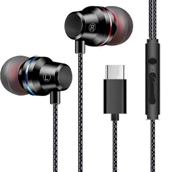Hörlurar Type-C In-Ear USB-C hörlurar Trådbundna hörlurar med mikrofon