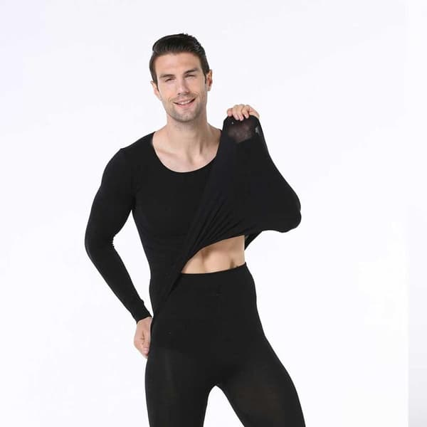 Termosæt Behagelige Efterårs Long Johns Toppe Offi Woman Black Type 1