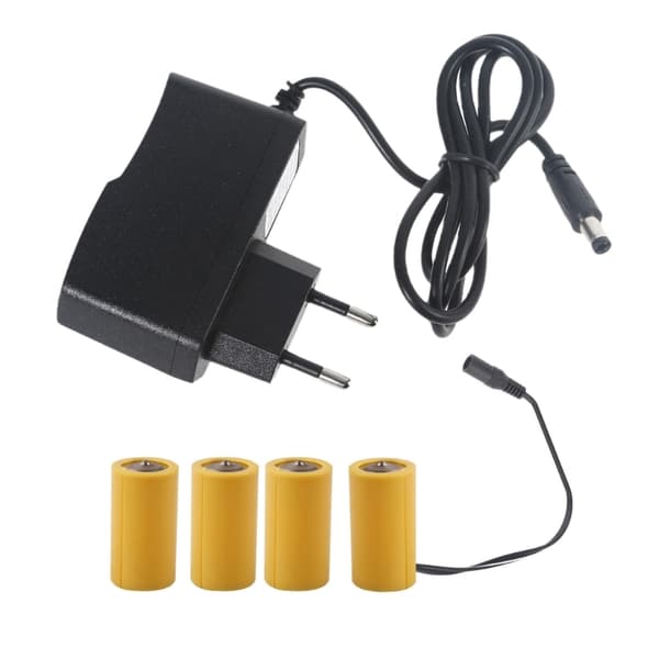 6V LR14 C Dummy Battery C Size Battery Eliminator Cable Replaces 4pcs 1.5V C Batteries for LED Light Electronic Toy