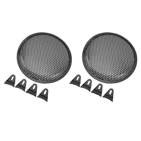 2 stk. Højttalergitter 8 tommer Bil Autocamper Sort Metal Jern Subwoofer Netgitter 0.3