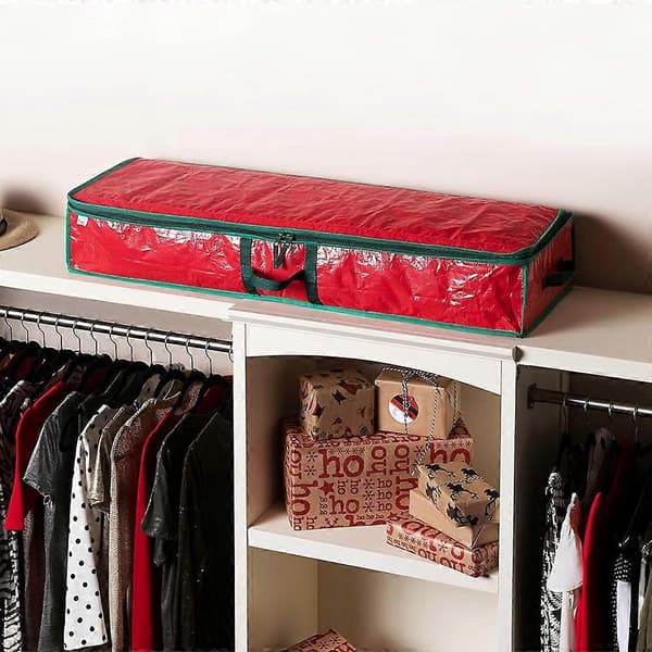 Papir Opbevaringspose Standard Ruller af Indpakningspapir Gavebeholder Organizer Red One Size
