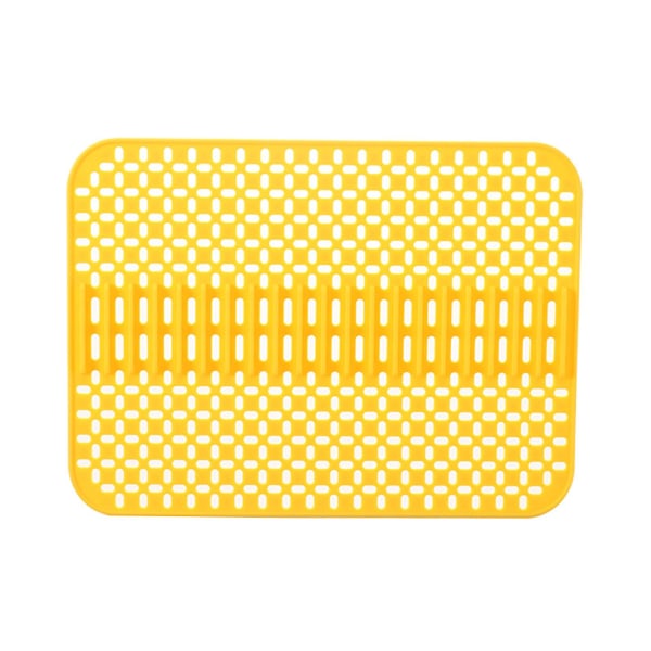 Kjøkkenvaskmatte Uthulet Design Varmeisolering Holder tørr Varmebestandig Sklisikker silikon bordservise Dreneringsmatte Bar Supply Tianyuhe Yellow
