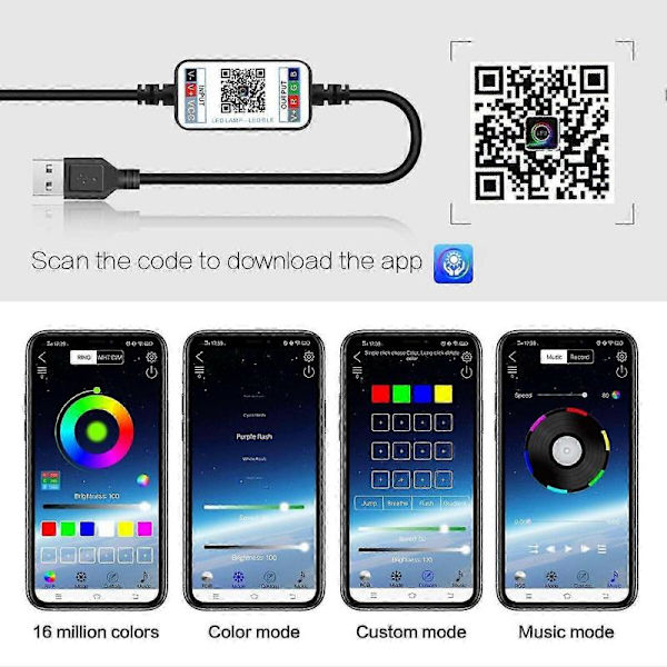 Fairy Lights USB-stik LED Lys Kæde Udendørs Indendørs Farve