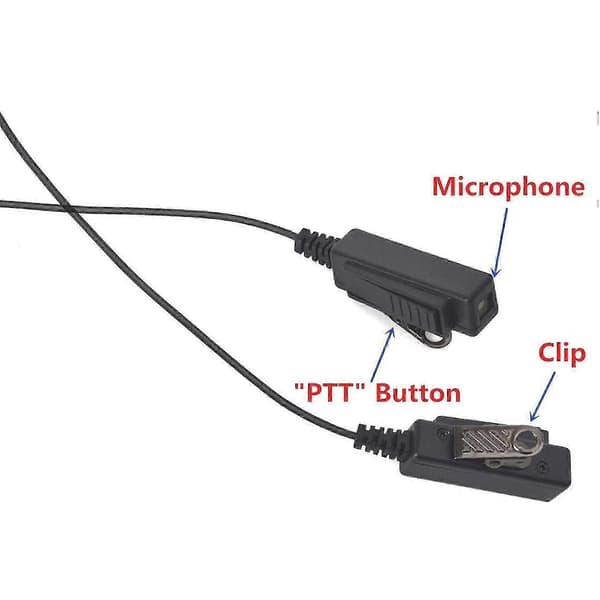 Dolt akustiskt rörheadset med PTT-mikrofon för CP040 DP1400 GP68 GP88-Haoyi black