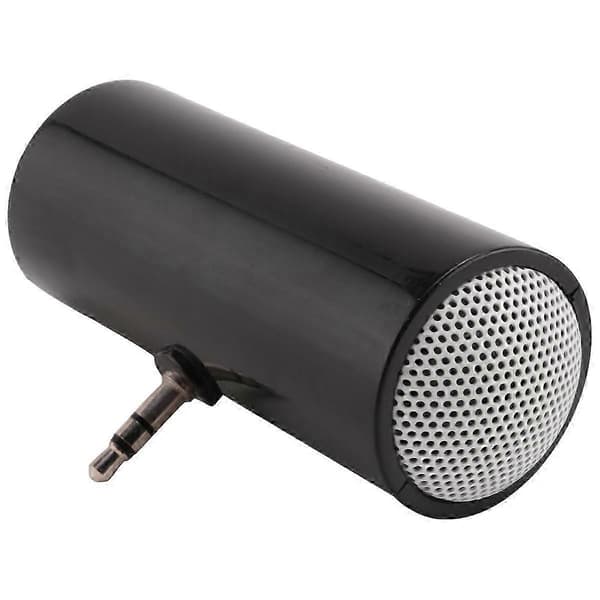 25-26 3,5 mm Stereo Mini Højttalerforstærker til Mobiltelefon Tablet PC-Sort