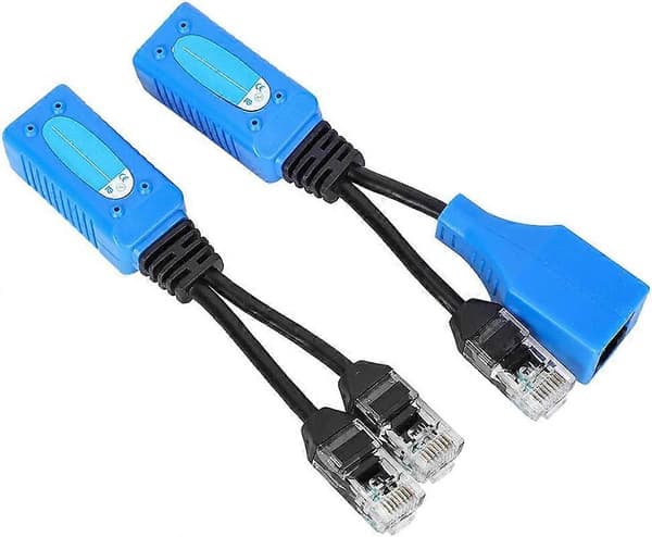 2st Splitter RJ45 Combiner POE-adapter, multifunktionella bred kompatibilitet kontakter strömkabelsats