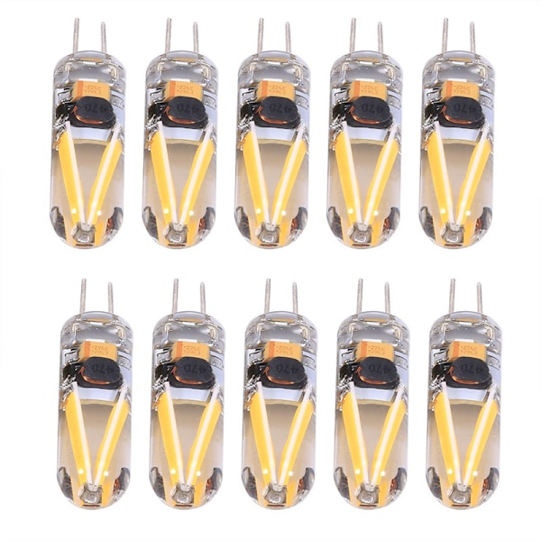 10 st/förpackning Varmvit Stark AC/DC 12V 1.5W G4 LED-lampa