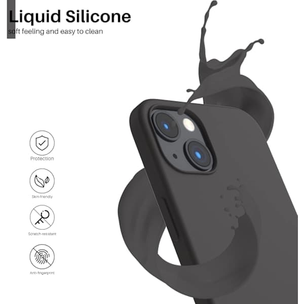 iPhone 13 Case, Liquid Silicone Case for 6.1 inch iPhone 13, Ultra-Thin Case, Full Body Shockproof Protective Soft Case Space Gray Space Gray