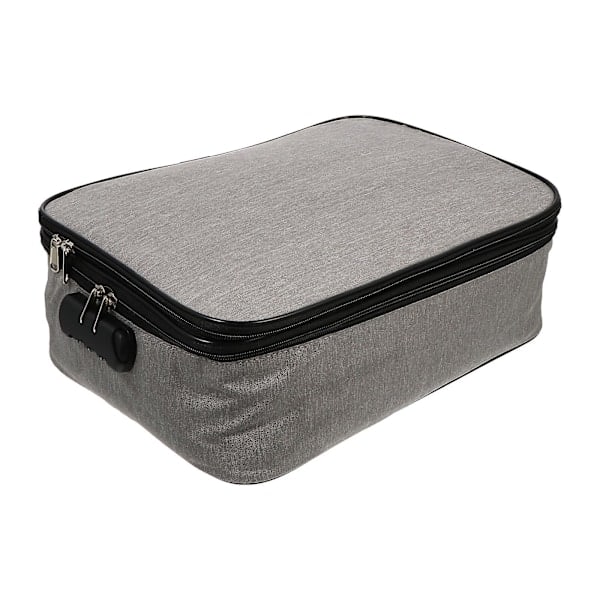 pc Stor Väska Multifunktionell Kortväska Kontorsväska Med Lås Grå 37X27CM Grå 37X27CM