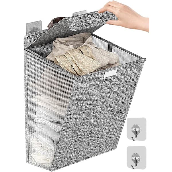 Hanging Laundry Hamper, Large Laundry Basket with Handles, Installation-Free Dirty Clothes Hamper, Wall Mounted Bathroom Basket