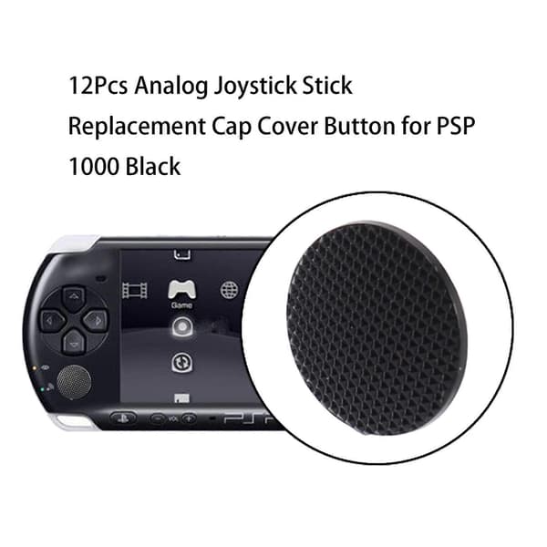 6 stk. analog joystick-stick udskiftningshætteknap til PSP 1000 sort Nero
