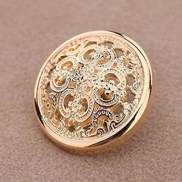 10 stk (gull, 20 mm) Klesknapp - Retro søm med hule knapper{EE}