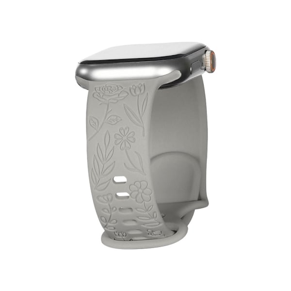 Passar iwatchS9 876SE Apple Watch armband präglat liten ros silikon Ros - mörk stengrå Rose - dark rock grey Rose - dark rock grey 38/40/41mm