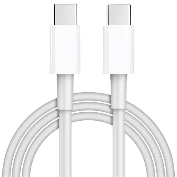 2-pack 2 m snabbladdningskabel USB-C till USB-C-kabel vit Vit white