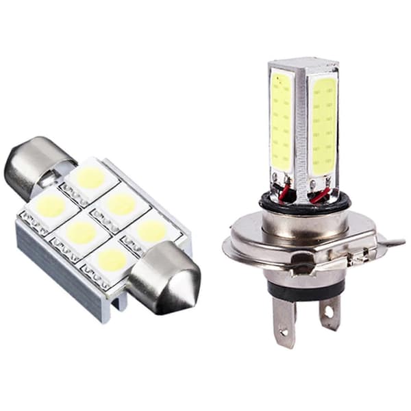 Vit Högeffekts 20w H4 Bil Cob Led Dimljus Drl Lampa