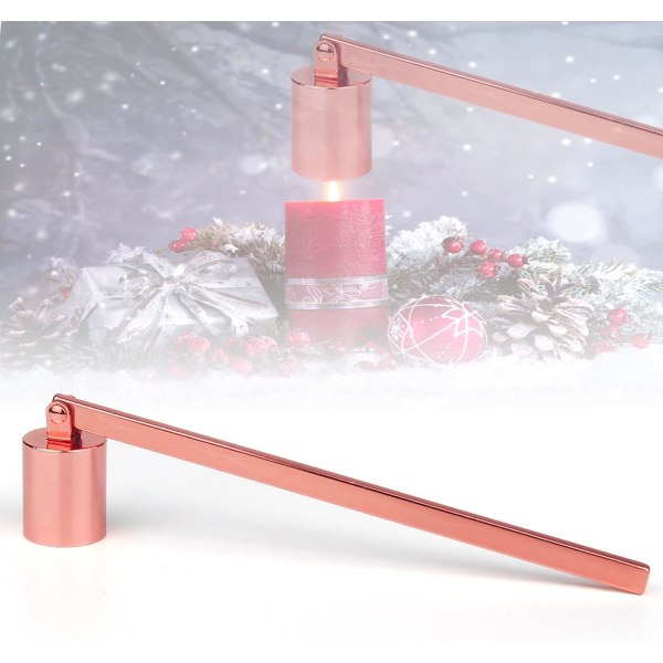 Lyseslukker i rustfrit stål med 6,3" håndtag, sikker slukning af lysvæger, gave til lyselskere (roseguld)