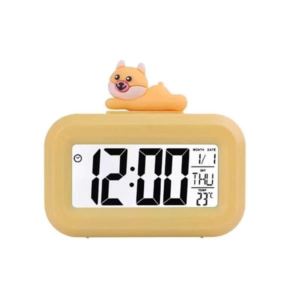 HD Cartoon LCD Alarm Clock with Backlit Display