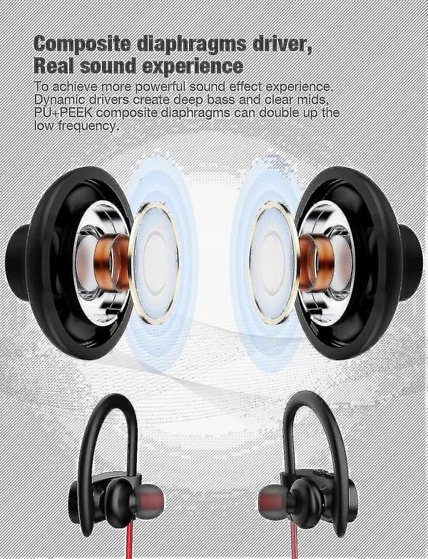 Bluetooth Headset Bt5.0 - Stereo-röd