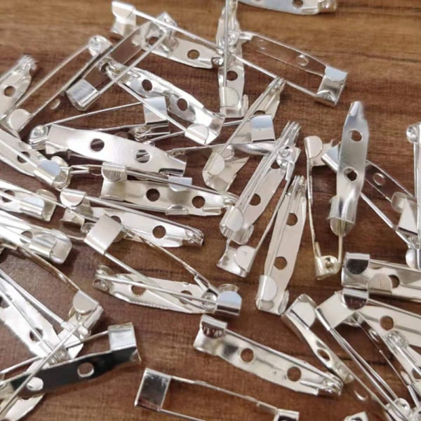 50-pack säkerhetsnålar, broschnålar för hantverk (25 mm), säkerhetsnålar för smycken och hantverk (silver), säkerhetsnålar för broschbackspännen