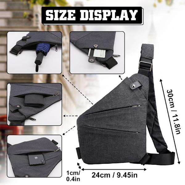 Antistöld Crossbody-väska för kvinnor Personlig Flex Resväska Anti-stöld Cross Body-väska Snedställd bröstväska för män