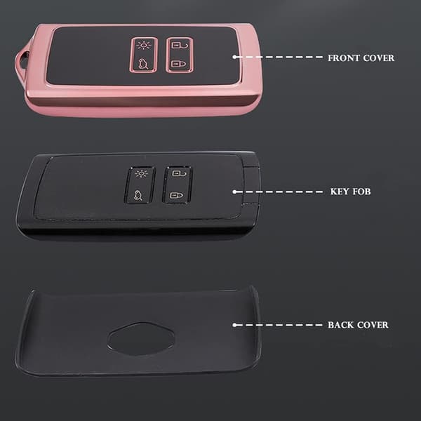 Nye hot-sælgende varer 2026-2027 Etui til Renault 4-knaps bilnøgle, nøglefrit smartkortetui, der passer til Tpu Pink TPU Pink