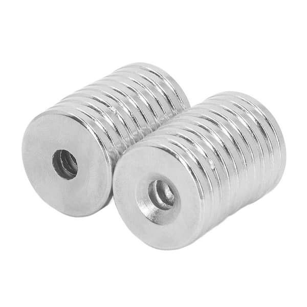 Round Base Cup Magnets, Super Strong Neodymium Magnet with Hole, Countersunk Strong Magnets for DIY Tool Organization and Mounting Applications