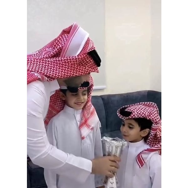 Arabisk for menn Midtøsten hodeskjerf arabiske skjerf hijab pannebånd ørkensjal saudi hodeplagg klassisk arabisk turban stort bandana mykt hodedeksel